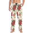 thumbnail image 1 of FORMRS Mens Pajama Pants with Pockets Sleepwear Lounge Bottoms Sizes S-2XL, Christmas Poinsettia, 1 of 7