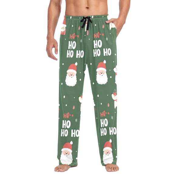 FORMRS Mens Pajama Pants with Pockets Soft Cotton Sleepwear Lounge Bottoms, Sizes S-2XL, Christmas Santa