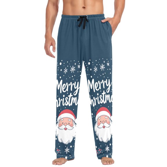 FORMRS Mens Pajama Pants with Pockets Sleepwear Lounge Bottoms Sizes S-2XL, Christmas Santa