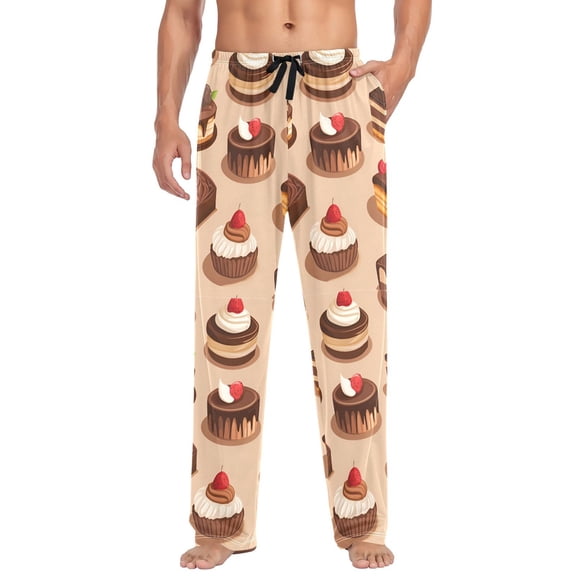FORMRS Mens Pajama Pants with Pockets Sleepwear Lounge Bottoms Sizes S-2XL, Creamy Cake