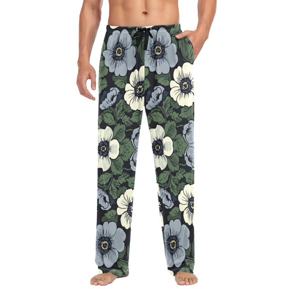 FORMRS Mens Pajama Pants with Pockets Sleepwear Lounge Bottoms Sizes S-2XL, Dark Floral