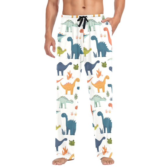 FORMRS Mens Pajama Pants with Pockets Sleepwear Lounge Bottoms Sizes S-2XL, Dinosaur Pattern