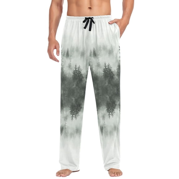 FORMRS Mens Pajama Pants with Pockets Sleepwear Lounge Bottoms Sizes S-2XL, Foggy Forest