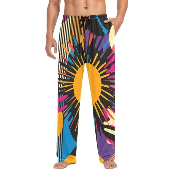 FORMRS Mens Pajama Pants with Pockets Sleepwear Lounge Bottoms Sizes S-2XL, Futuristic Circles