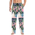 thumbnail image 1 of FORMRS Mens Pajama Pants with Pockets Soft Cotton Sleepwear Lounge Bottoms, Sizes S-2XL, Green Floral, 1 of 7