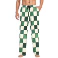 thumbnail image 1 of FORMRS Mens Pajama Pants with Pockets Sleepwear Lounge Bottoms Sizes S-2XL, Green and White Plaid Pattern, 1 of 7