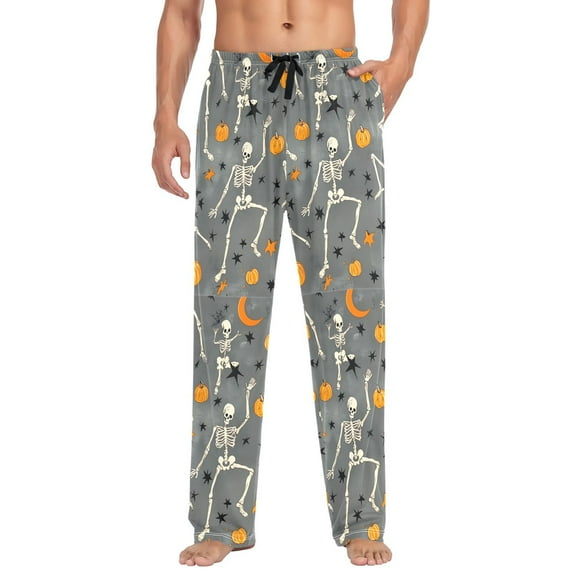 FORMRS Mens Pajama Pants with Pockets Sleepwear Lounge Bottoms Sizes S-2XL, Halloween Dancing Skeleton