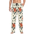 thumbnail image 1 of FORMRS Mens Pajama Pants with Pockets Sleepwear Lounge Bottoms Sizes S-2XL, Large Red Floral Pattern, 1 of 7