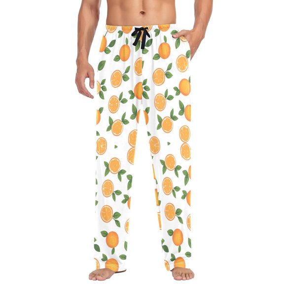 FORMRS Mens Pajama Pants with Pockets Sleepwear Lounge Bottoms Sizes S-2XL, Orange