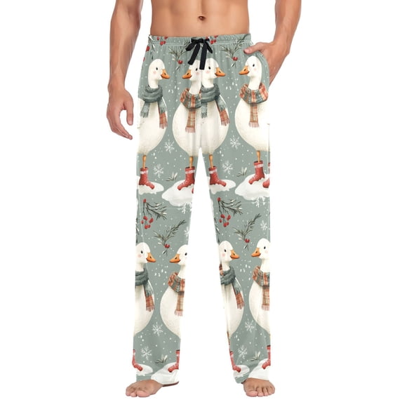 FORMRS Mens Pajama Pants with Pockets Sleepwear Lounge Bottoms Sizes S-2XL, Winter Goose Scarves