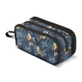 thumbnail image 1 of FORMRS Pencil Case with 3 Compartments School Large Capacity Zipper Pen Pouch Stationery Organizer, Blue Cartoon Owl Pattern, 1 of 8