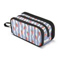 thumbnail image 1 of FORMRS Pencil Case with 3 Compartments School Large Capacity Zipper Pen Pouch Stationery Organizer, Blue Pepper Pattern, 1 of 8