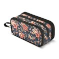 thumbnail image 1 of FORMRS Pencil Case with 3 Compartments School Large Capacity Zipper Pen Pouch Stationery Organizer, Navy Leopard Floral Pattern, 1 of 8
