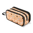 thumbnail image 1 of FORMRS Pencil Case with 3 Compartments School Large Capacity Zipper Pen Pouch Stationery Organizer, Orange Ghost Plaid Pattern, 1 of 8