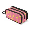 thumbnail image 1 of FORMRS Pencil Case with 3 Compartments School Large Capacity Zipper Pen Pouch Stationery Organizer, Pink Banana Pattern, 1 of 8