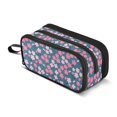 thumbnail image 1 of FORMRS Pencil Case with 3 Compartments School Large Capacity Zipper Pen Pouch Stationery Organizer, Pink Vibrant Flowers Pattern, 1 of 8