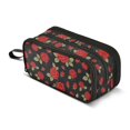 thumbnail image 1 of FORMRS Pencil Case with 3 Compartments School Large Capacity Zipper Pen Pouch Stationery Organizer, Red Roses Pattern, 1 of 8