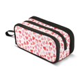 thumbnail image 1 of FORMRS Pencil Case with 3 Compartments School Large Capacity Zipper Pen Pouch Stationery Organizer, Watercolor Red Hearts Pattern, 1 of 8