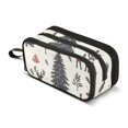 thumbnail image 1 of FORMRS Pencil Case with 3 Compartments Zipper Pouch, Elementary School Level and up, Beige Christmas Forest, 1 of 8