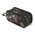 thumbnail image 1 of FORMRS Pencil Case with 3 Compartments Zipper Pouch, Elementary School Level and up, Black Flowers, 1 of 8
