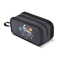 thumbnail image 1 of FORMRS Pencil Case with 3 Compartments Zipper Pouch, Elementary School Level and up, Black Record, 1 of 8