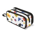 thumbnail image 1 of FORMRS Pencil Case with 3 Compartments Zipper Pouch, Elementary School Level and up, Black Simple Shapes, 1 of 8