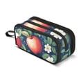 thumbnail image 1 of FORMRS Pencil Case with 3 Compartments Zipper Pouch, Elementary School Level and up, Blue Apple Pattern, 1 of 8