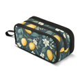 thumbnail image 1 of FORMRS Pencil Case with 3 Compartments Zipper Pouch, Elementary School Level and up, Blue Floral Lemons, 1 of 8