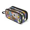 thumbnail image 1 of FORMRS Pencil Case with 3 Compartments Zipper Pouch, Elementary School Level and up, Blue Floral, 1 of 8