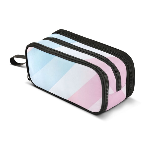 FORMRS Pencil Case with 3 Compartments Zipper Pouch, Elementary School Level and up, Blue Gradient