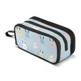 thumbnail image 1 of FORMRS Pencil Case with 3 Compartments Zipper Pouch, Elementary School Level and up, Blue Rabbits, 1 of 8