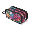 thumbnail image 1 of FORMRS Pencil Case with 3 Compartments Zipper Pouch, Elementary School Level and up, Charming Floral Pattern, 1 of 8