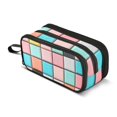 thumbnail image 1 of FORMRS Pencil Case with 3 Compartments Zipper Pouch, Elementary School Level and up, Colorful Checkered Pattern, 1 of 8