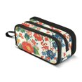 thumbnail image 1 of FORMRS Pencil Case with 3 Compartments Zipper Pouch, Elementary School Level and up, Colorful Flowers Pattern, 1 of 8