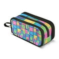 thumbnail image 1 of FORMRS Pencil Case with 3 Compartments Zipper Pouch, Elementary School Level and up, Colorful Geometric Pattern, 1 of 8
