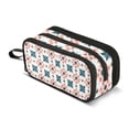 thumbnail image 1 of FORMRS Pencil Case with 3 Compartments Zipper Pouch, Elementary School Level and up, Flowers Geometric Pattern, 1 of 8