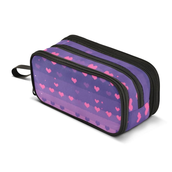 FORMRS Pencil Case with 3 Compartments Zipper Pouch, Elementary School Level and up, Gradient Love
