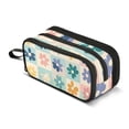 thumbnail image 1 of FORMRS Pencil Case with 3 Compartments Zipper Pouch, Elementary School Level and up, Green Floral, 1 of 8