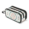 thumbnail image 1 of FORMRS Pencil Case with 3 Compartments Zipper Pouch, Elementary School Level and up, Green Geometric Pattern, 1 of 8