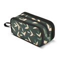 thumbnail image 1 of FORMRS Pencil Case with 3 Compartments Zipper Pouch, Elementary School Level and up, Green Leaves, 1 of 8