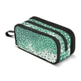 thumbnail image 1 of FORMRS Pencil Case with 3 Compartments Zipper Pouch, Elementary School Level and up, Green and White Pattern, 1 of 8