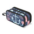 thumbnail image 1 of FORMRS Pencil Case with 3 Compartments Zipper Pouch, Elementary School Level and up, Light Blue Anchor, 1 of 8