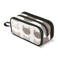 thumbnail image 1 of FORMRS Pencil Case with 3 Compartments Zipper Pouch, Elementary School Level and up, Light Gray Cat Pattern, 1 of 8