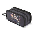 thumbnail image 1 of FORMRS Pencil Case with 3 Compartments Zipper Pouch, Elementary School Level and up, Pink Record, 1 of 8