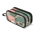 thumbnail image 1 of FORMRS Pencil Case with 3 Compartments Zipper Pouch, Elementary School Level and up, Pink and White Cat, 1 of 8