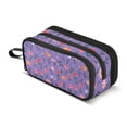 thumbnail image 1 of FORMRS Pencil Case with 3 Compartments Zipper Pouch, Elementary School Level and up, Purple Flowers Pattern, 1 of 8