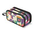 thumbnail image 1 of FORMRS Pencil Case with 3 Compartments Zipper Pouch, Elementary School Level and up, Purple Geometric, 1 of 8