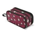 thumbnail image 1 of FORMRS Pencil Case with 3 Compartments Zipper Pouch, Elementary School Level and up, Red Gardenia Pattern, 1 of 8