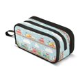 thumbnail image 1 of FORMRS Pencil Case with 3 Compartments Zipper Pouch, Elementary School Level and up, Red Trains Pattern, 1 of 8