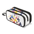 thumbnail image 1 of FORMRS Pencil Case with 3 Compartments Zipper Pouch, Elementary School Level and up, White Abstract Triangles, 1 of 8
